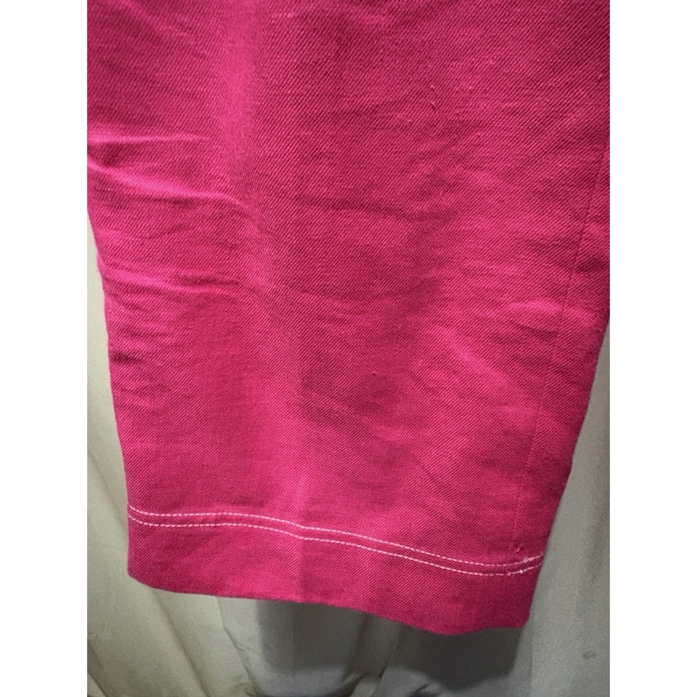 J.Crew Peyton Sailor Pant Stretch Linen Size 8 Soft Fuchsia Pink - Picture 5 of 7